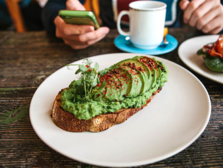 Avocado on toast in Cornwall