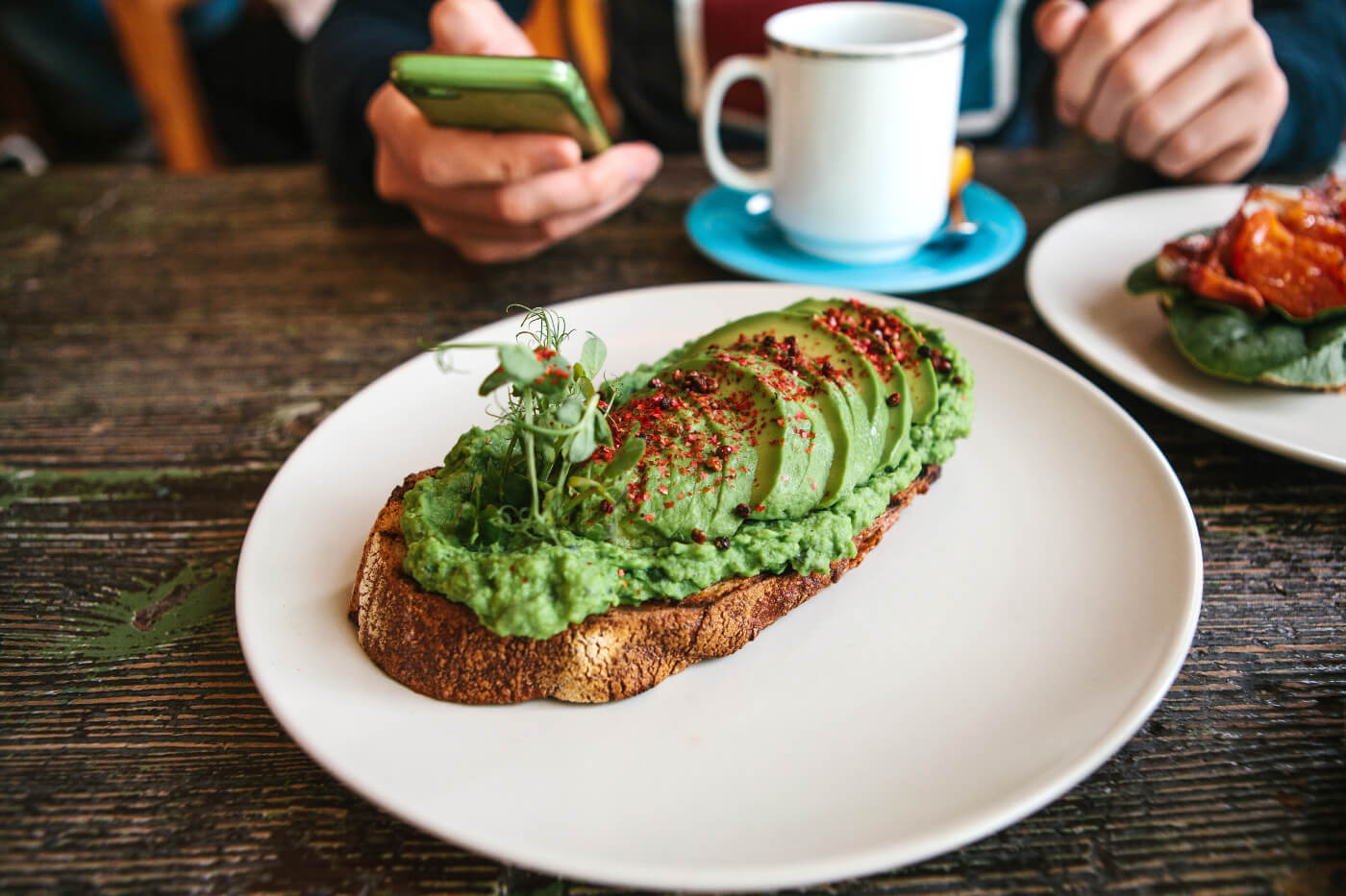 Avocado on toast in Cornwall