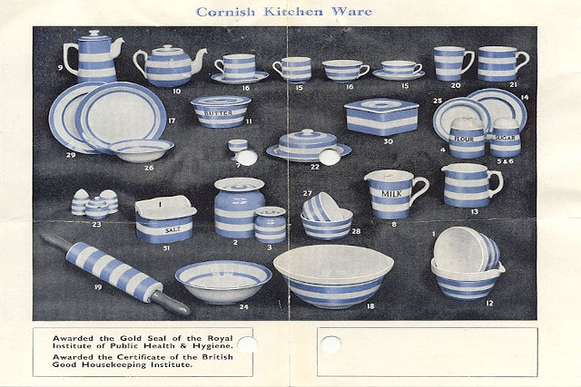 Cornishware leaflet showing items available