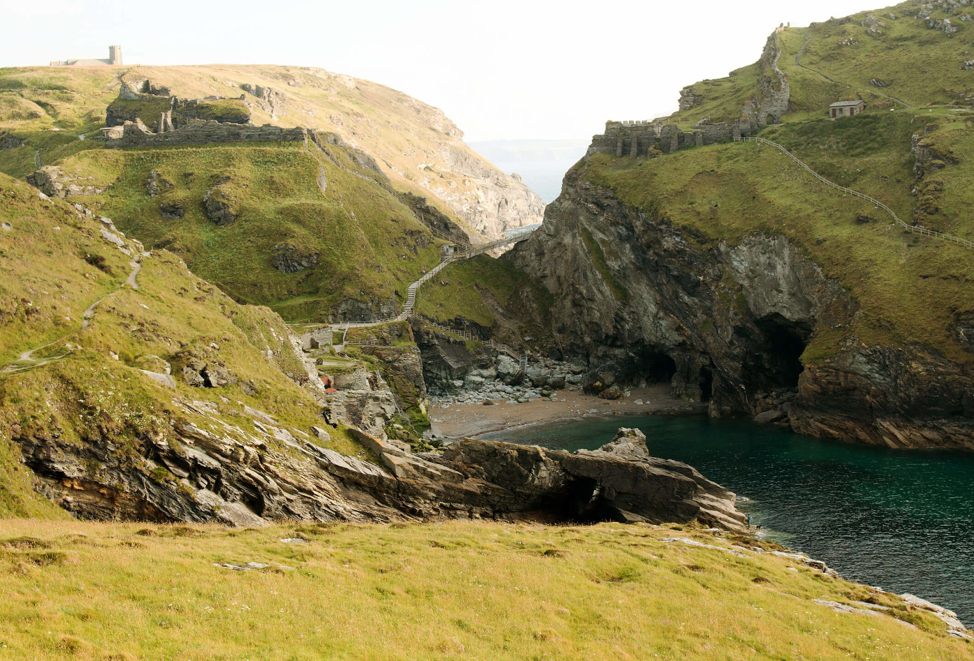 View of the ruins of Tintagel Castle