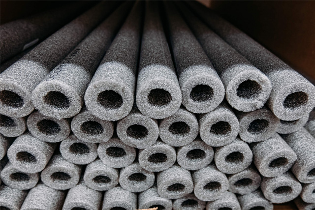Stacked up pipe insulation tubes