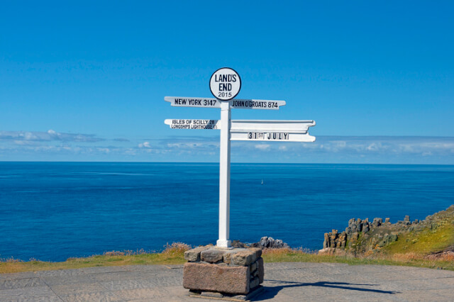 Famous landmarks in Cornwall: Land's End, Sennen.