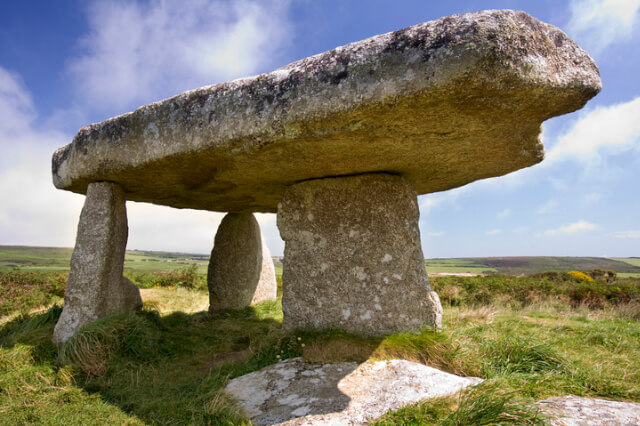 Famous landmarks in Cornwall: Lanyon Quoit, West Cornwall.