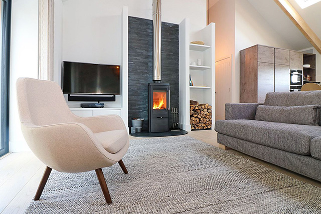 Luxury Interior with log burner or fire