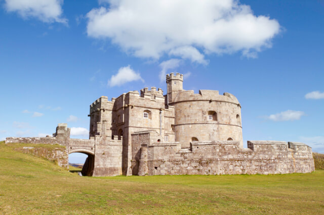 Famous landmarks in Cornwall: Pendennis Castle, Falmouth.