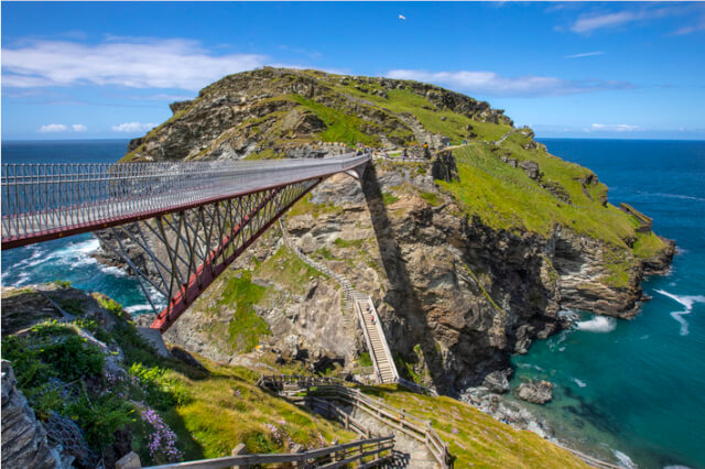 Famous landmarks in Cornwall: Tintagel Castle, Tintagel.