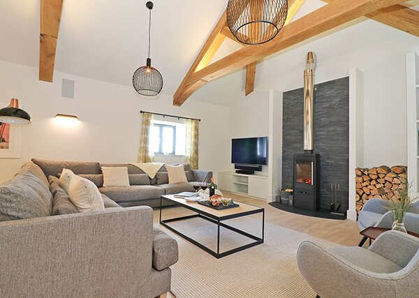 Welcome guide with information folder in holiday cottage lounge