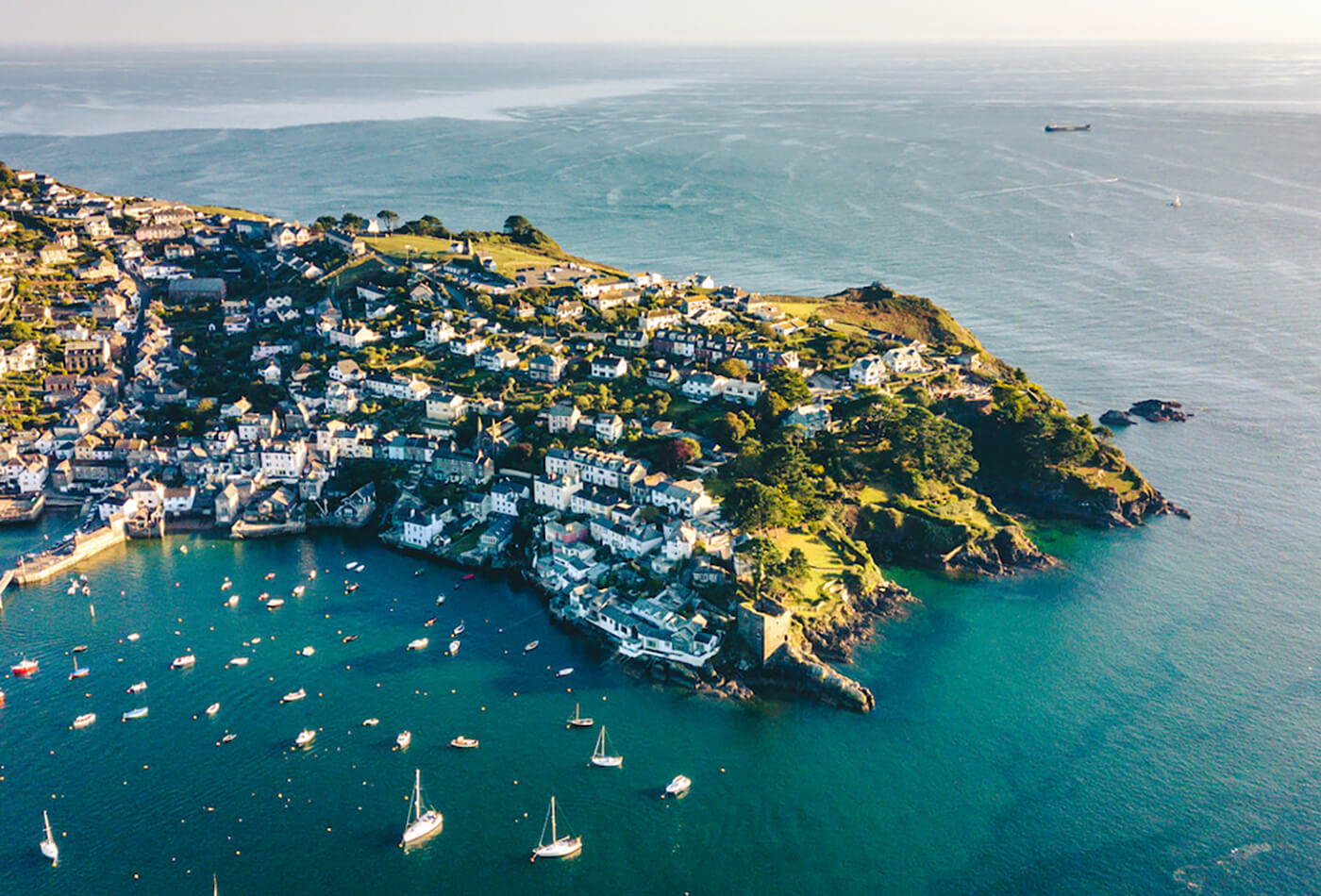 Where to buy a holiday home in Cornwall - Aerial view of Fowey