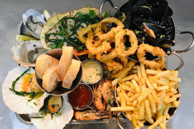 Seafood platter at The Shack, a restaurant in Falmouth, Cornwall.
