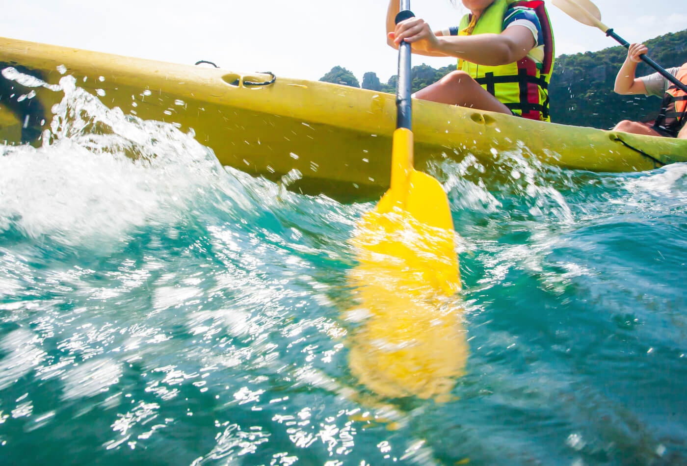 View of a kayak from the water.