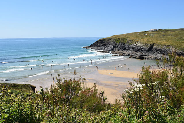 View of mullion beach from valley view holiday let.
