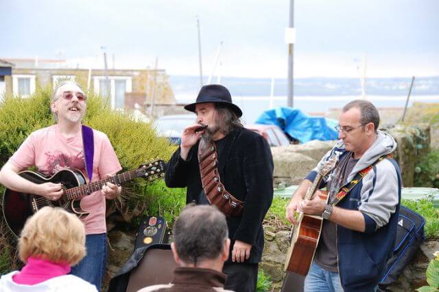 A group of musicians at St Ives September Festival in Cornwall.