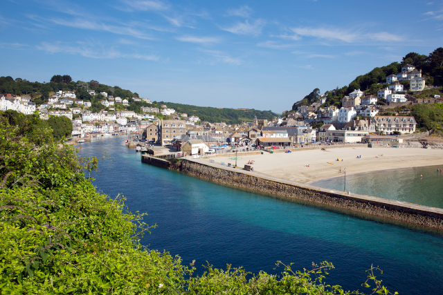 View of Looe beach and Harbour, Cornwall