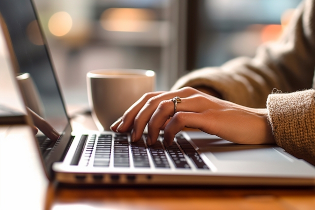 Tips on Holiday Let Advertising and Marketing | Closeup of hands typing on a laptop