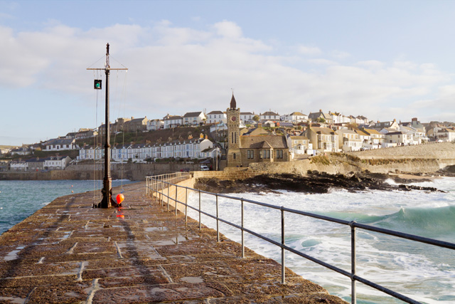 View of Porthleven from the harbour wall