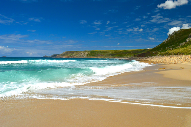View across the beach at Sennen Cove