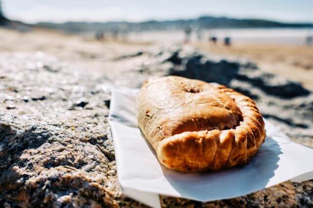 Cornish Pasty on the beach