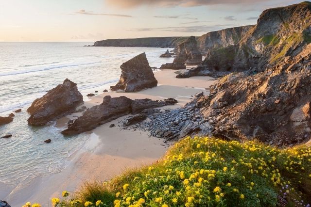 Bedruthan Steps in Cornwall